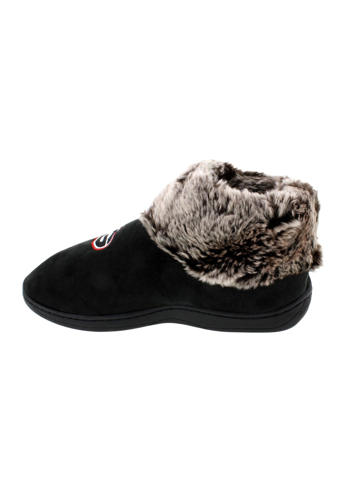NCAA Georgia Bulldogs Faux Sheepskin Furry Top Slippers