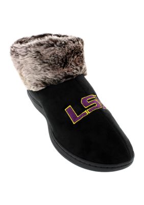 Comfy Feet NCAA LSU Tigers Faux Sheepskin Furry Top Slippers, XL