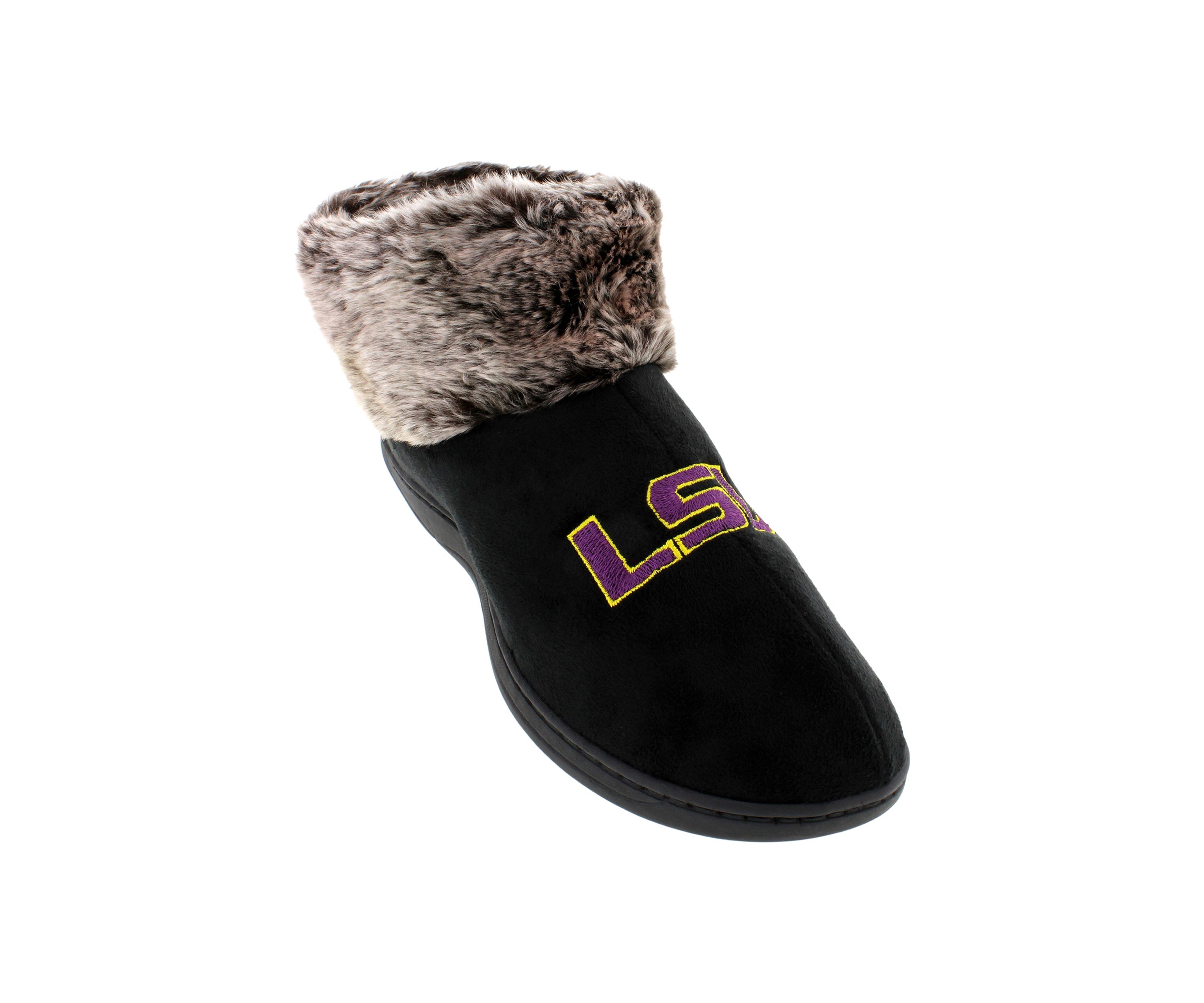 NCAA LSU Tigers Faux Sheepskin Furry Top Slippers