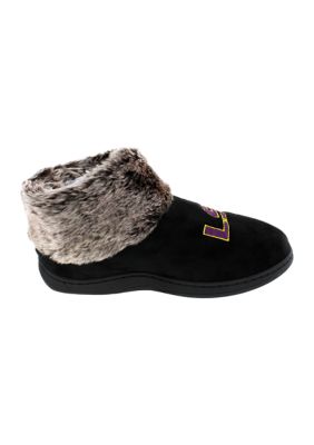 NCAA LSU Tigers Faux Sheepskin Furry Top Slippers