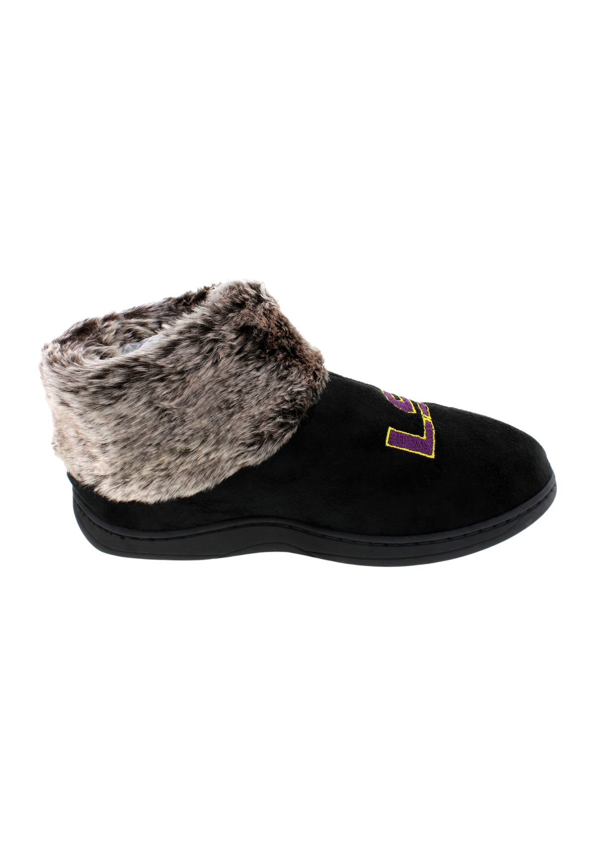 NCAA LSU Tigers Faux Sheepskin Furry Top Slippers