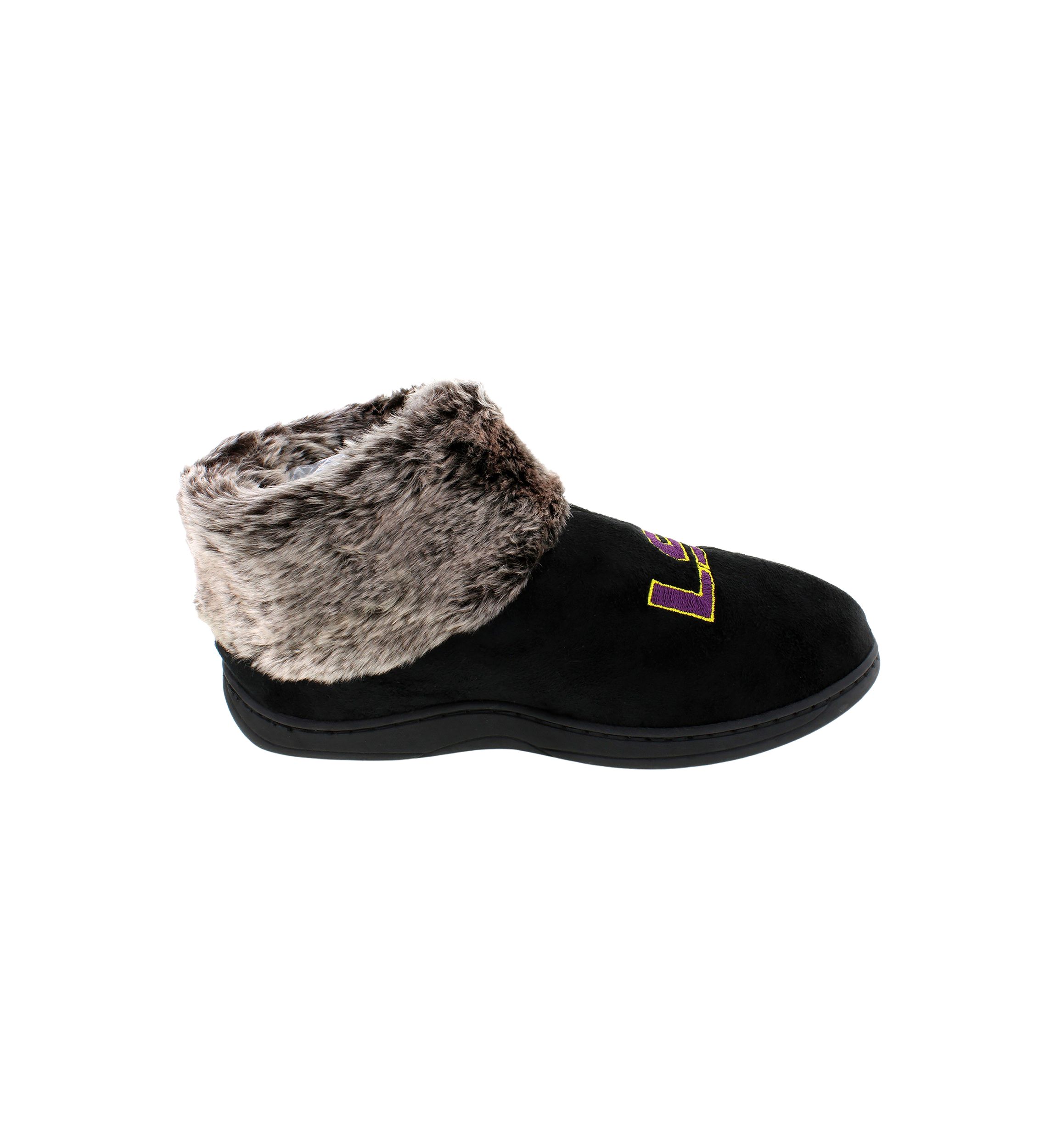 NCAA LSU Tigers Faux Sheepskin Furry Top Slippers