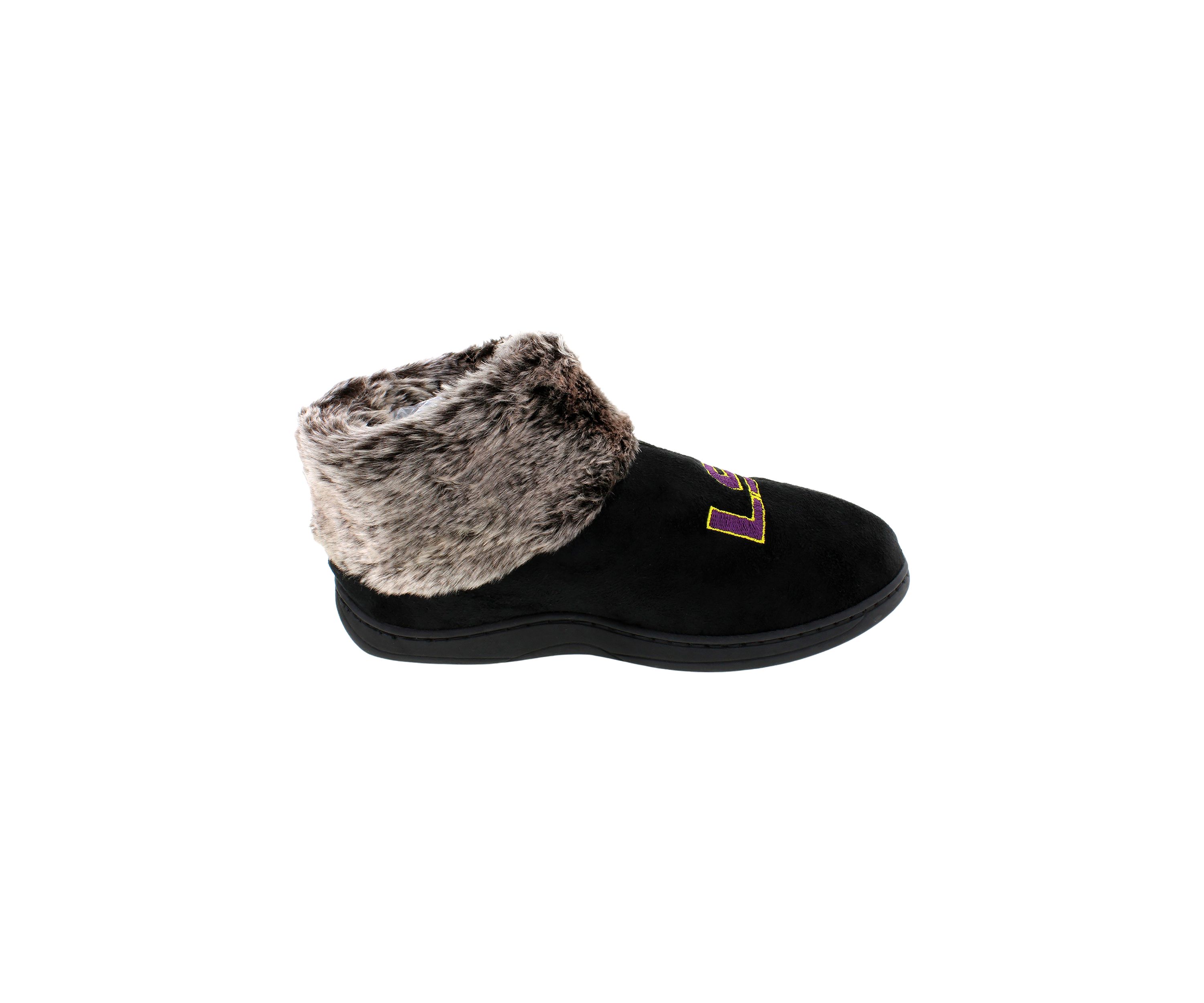 NCAA LSU Tigers Faux Sheepskin Furry Top Slippers