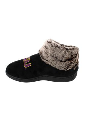 NCAA LSU Tigers Faux Sheepskin Furry Top Slippers