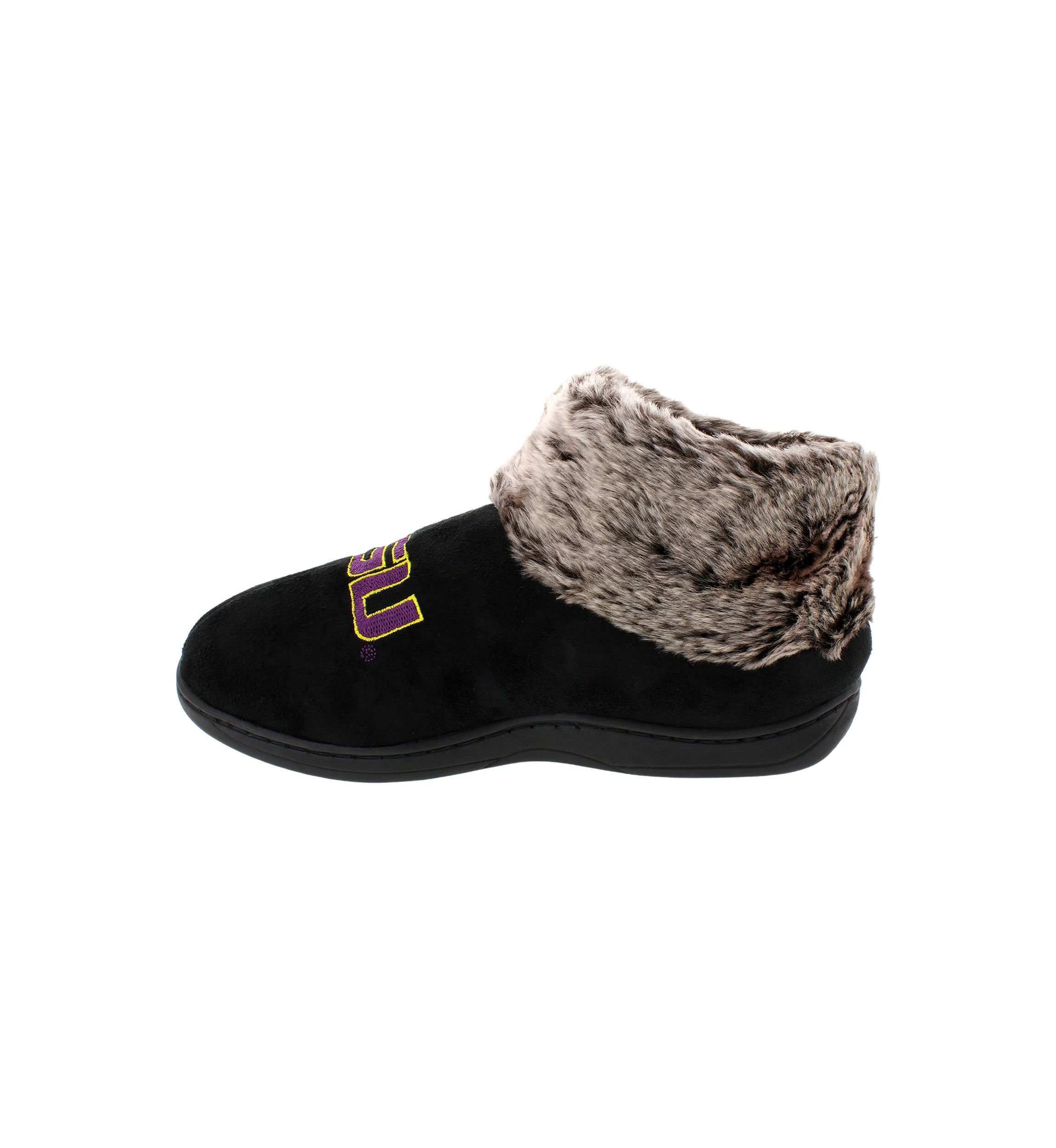 NCAA LSU Tigers Faux Sheepskin Furry Top Slippers