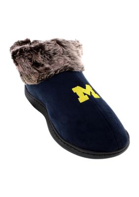 NCAA Michigan Wolverines Faux Sheepskin Furry Top Slippers