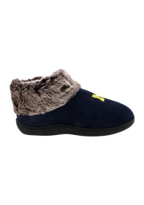 NCAA Michigan Wolverines Faux Sheepskin Furry Top Slippers