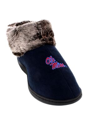 Comfy Feet NCAA Ole Miss Rebels Faux Sheepskin Furry Top Slippers, XL