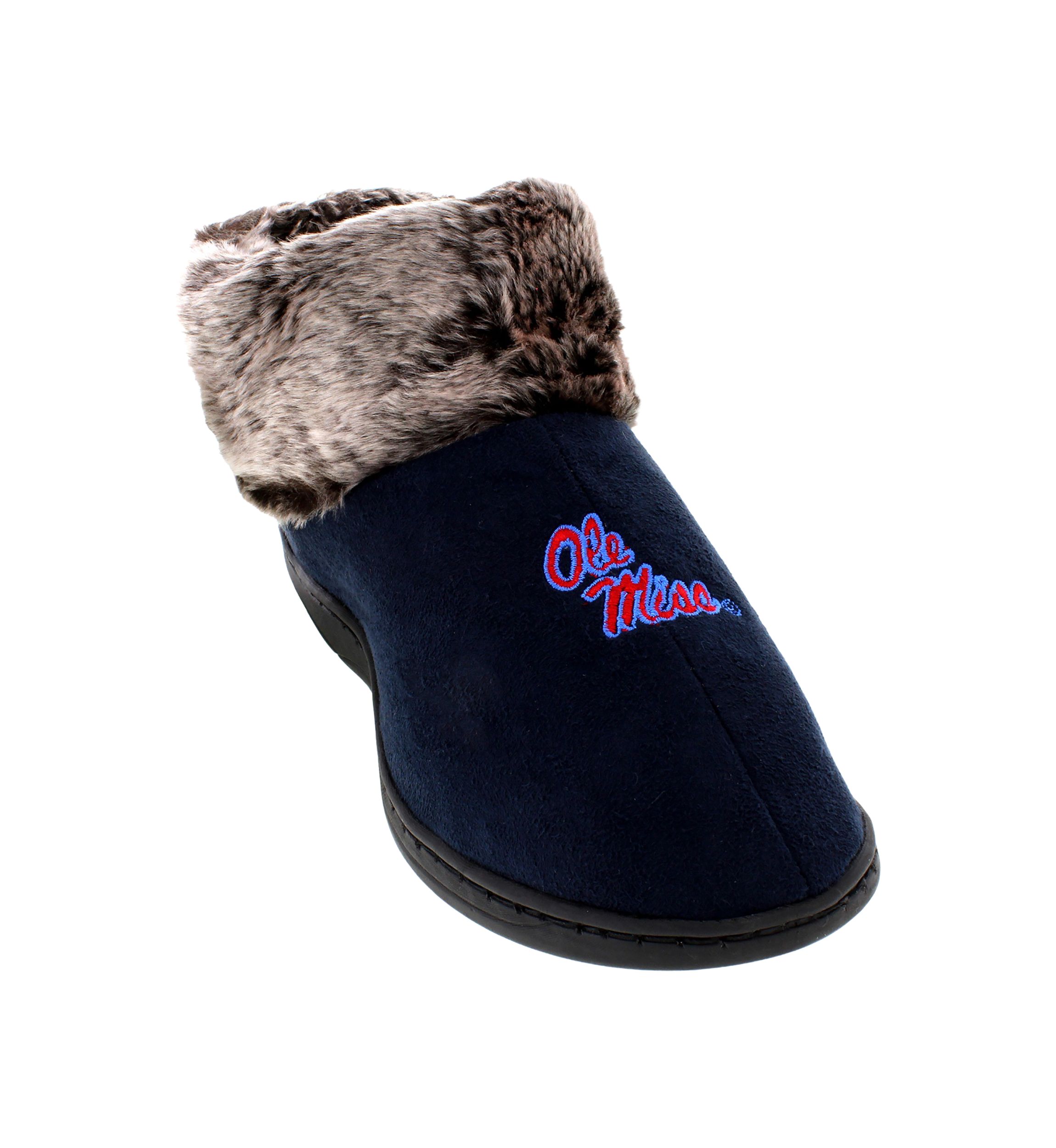 NCAA Ole Miss Rebels Faux Sheepskin Furry Top Slippers