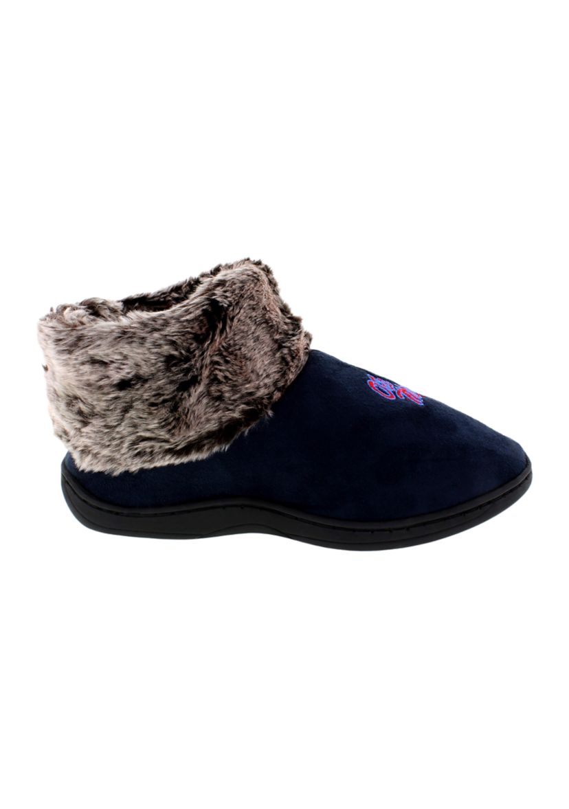 NCAA Ole Miss Rebels Faux Sheepskin Furry Top Slippers