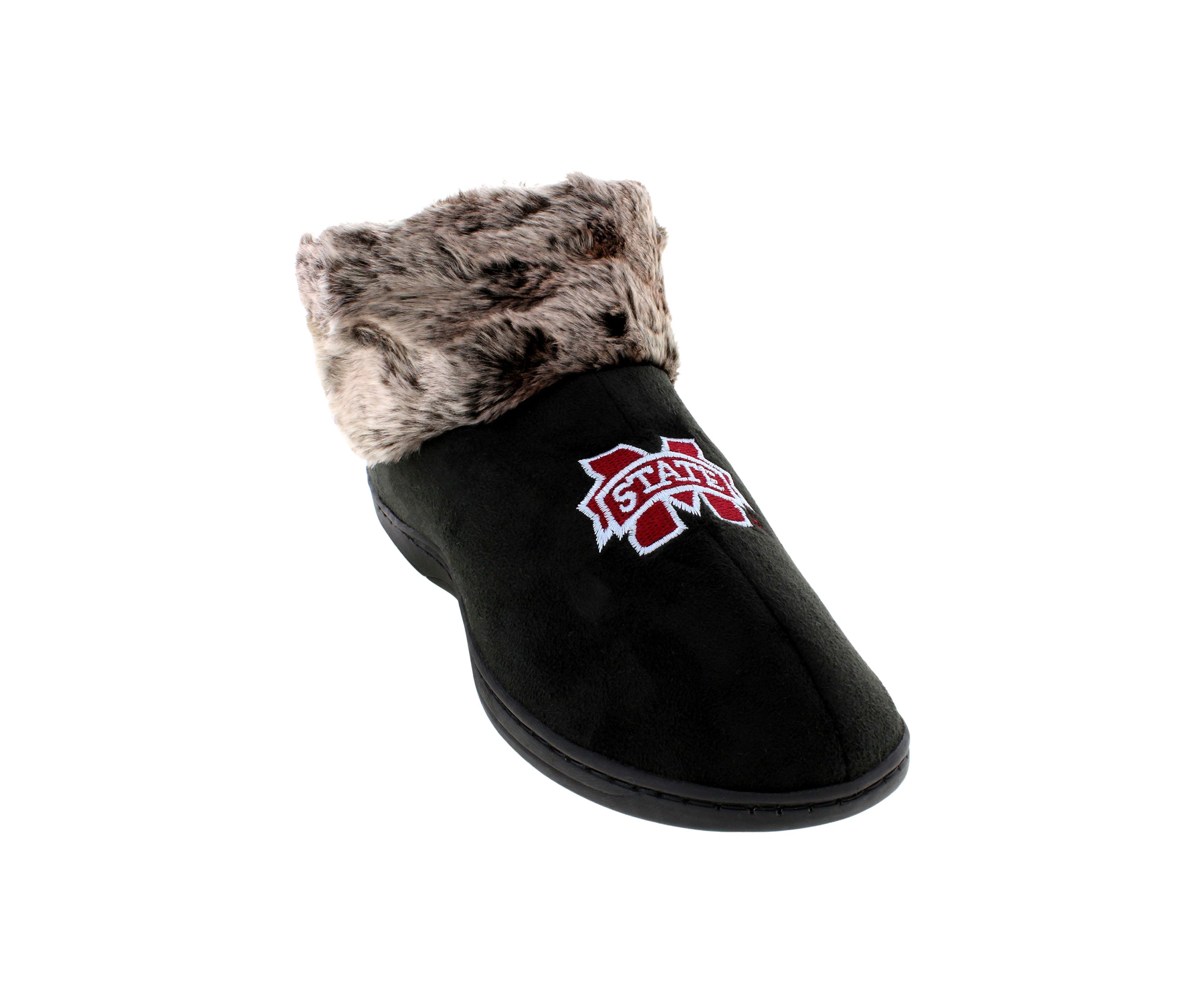 NCAA Mississippi State Bulldogs Faux Sheepskin Furry Top Slippers