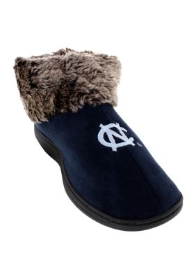 Comfy Feet NCAA North Carolina Tar Heels Faux Sheepskin Furry Top Slippers, Large