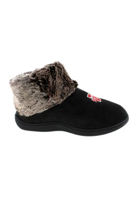 NCAA Nebraska Cornhuskers Faux Sheepskin Furry Top Slippers