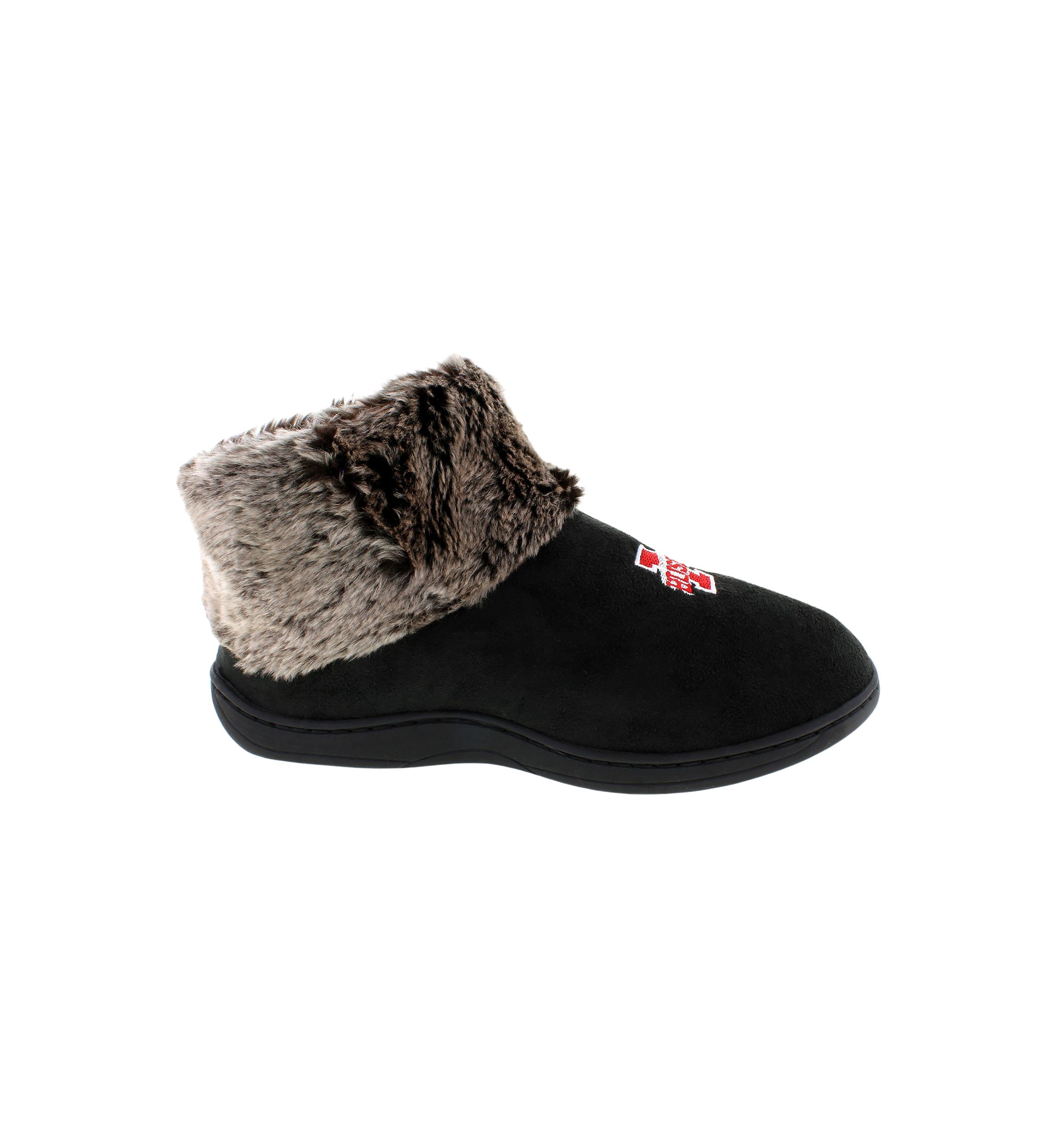 NCAA Nebraska Cornhuskers Faux Sheepskin Furry Top Slippers