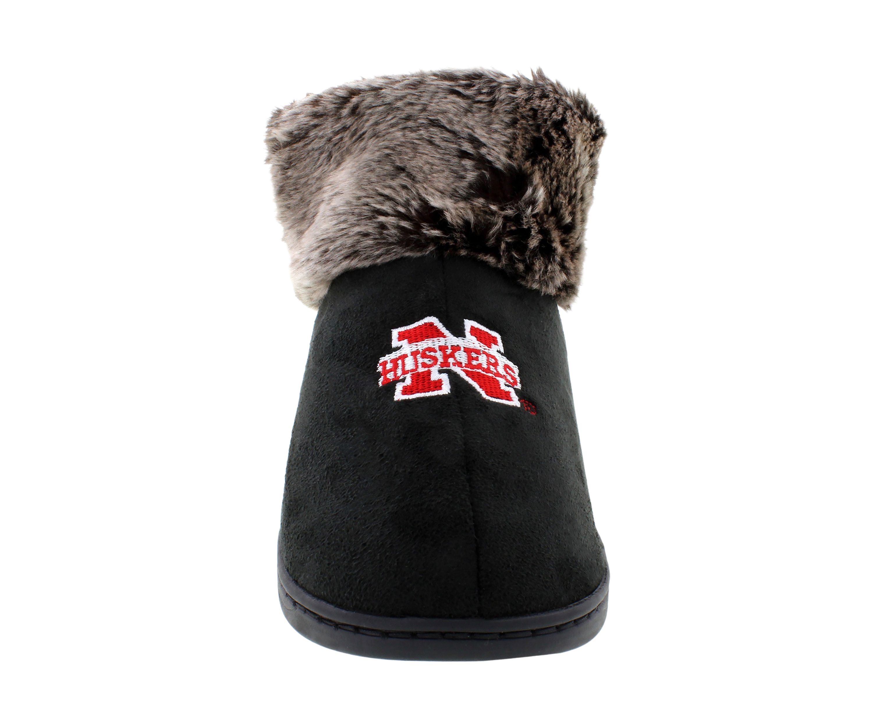 NCAA Nebraska Cornhuskers Faux Sheepskin Furry Top Slippers