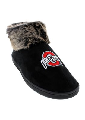 NCAA Ohio State Buckeyes Faux Sheepskin Furry Top Slippers