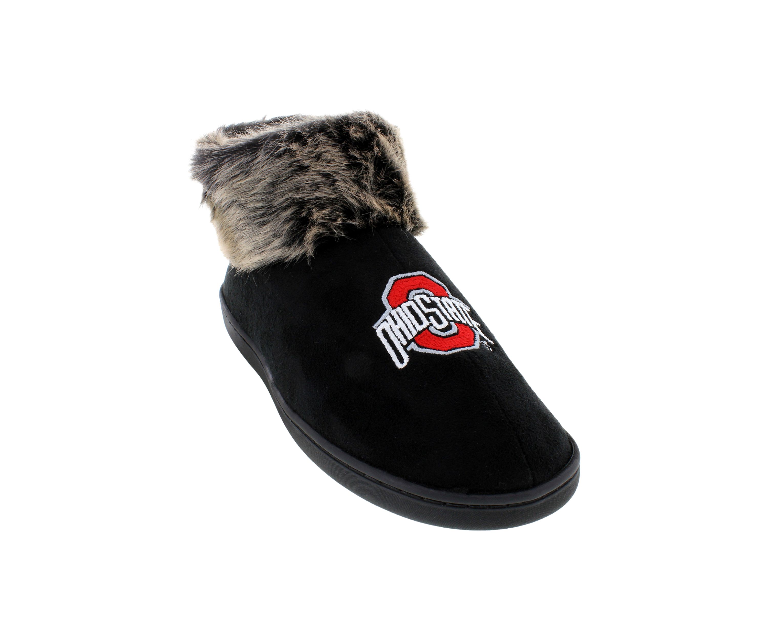 NCAA Ohio State Buckeyes Faux Sheepskin Furry Top Slippers