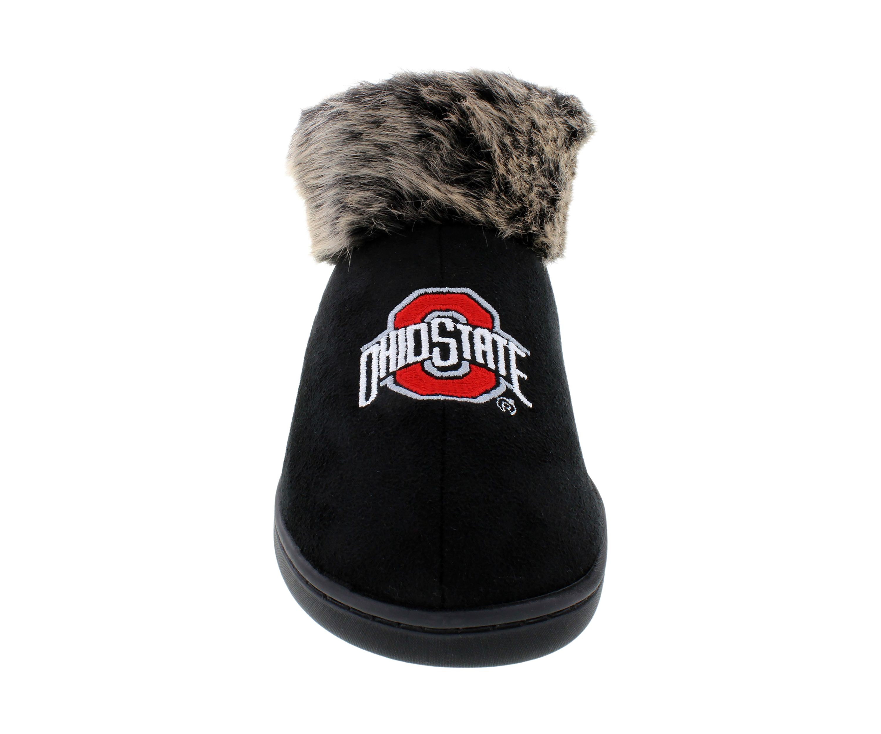NCAA Ohio State Buckeyes Faux Sheepskin Furry Top Slippers