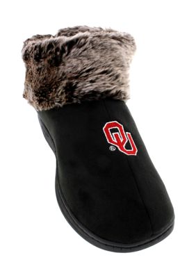 NCAA Oklahoma Sooners Faux Sheepskin Furry Top Slippers