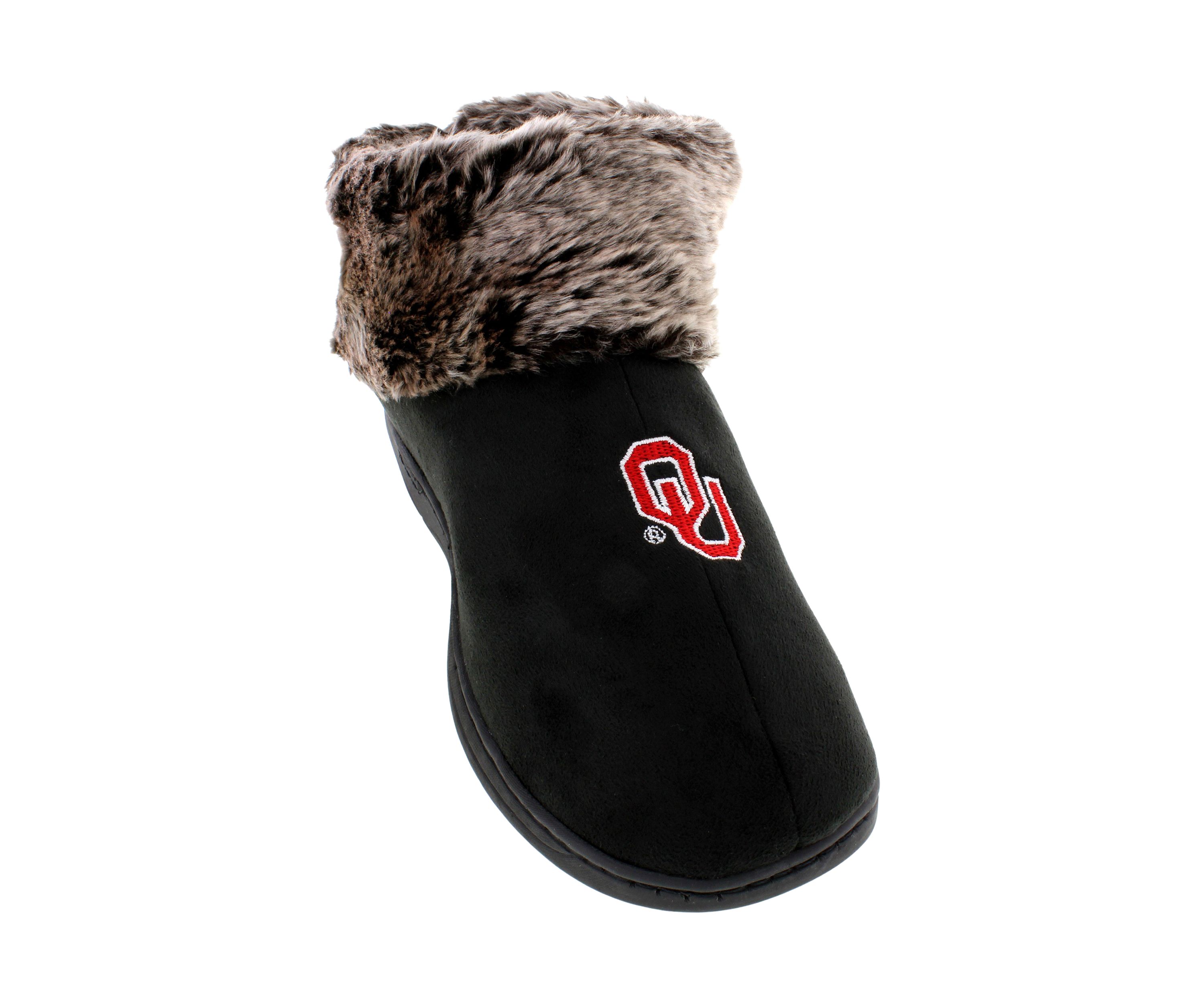NCAA Oklahoma Sooners Faux Sheepskin Furry Top Slippers