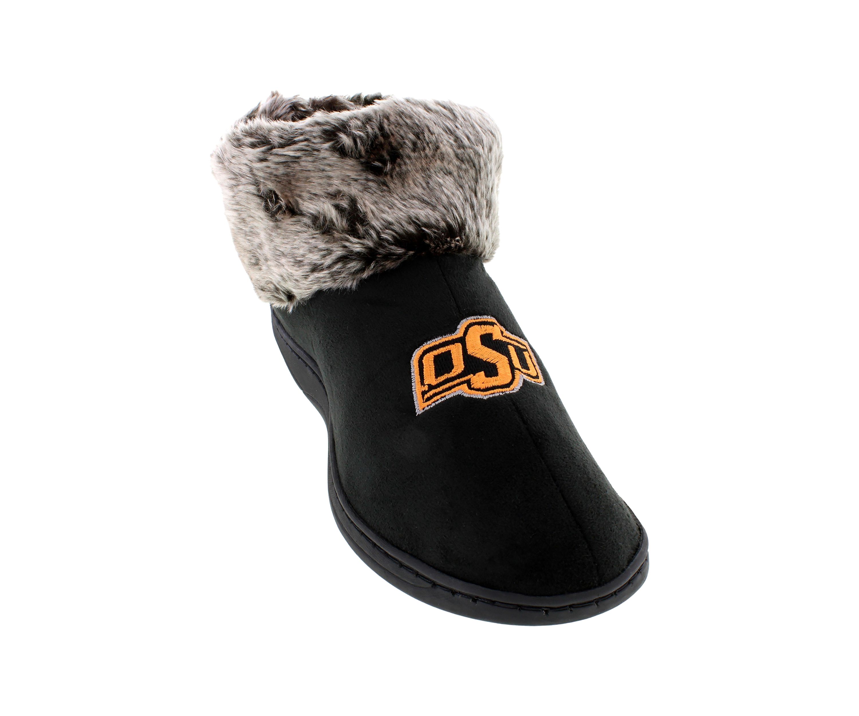 NCAA Oklahoma State Cowboys Faux Sheepskin Furry Top Slippers