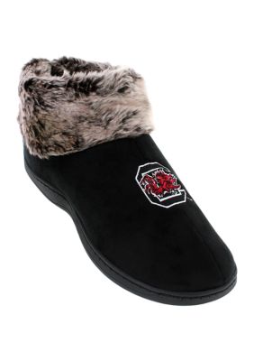 Comfy Feet NCAA South Carolina Gamecocks Faux Sheepskin Furry Top Slippers, Small