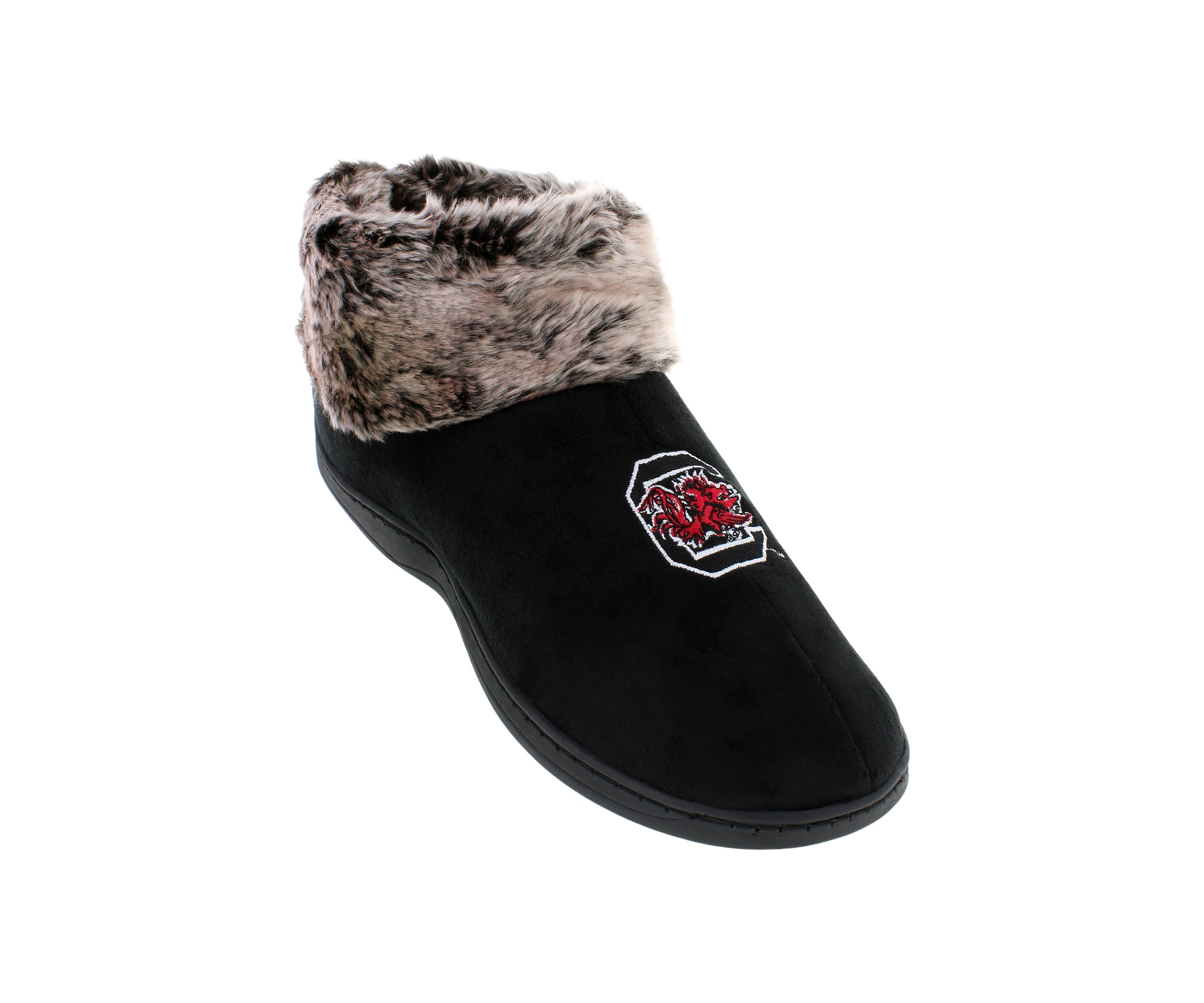NCAA South Carolina Gamecocks Faux Sheepskin Furry Top Slippers