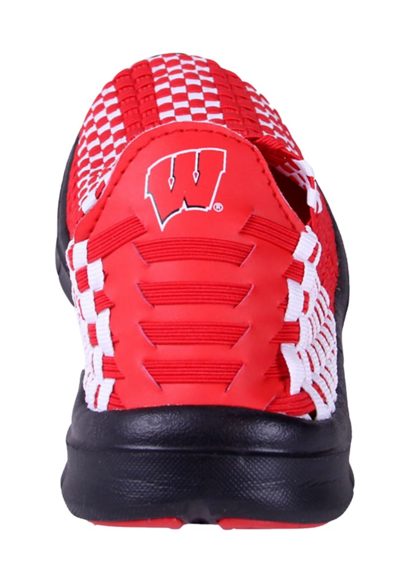 NCAA Wisconsin Badgers Woven Colors Comfy Slip On Shoes