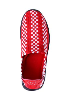 NCAA Wisconsin Badgers Woven Colors Comfy Slip On Shoes