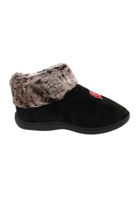 NCAA Wisconsin Badgers Faux Sheepskin Furry Top Slippers