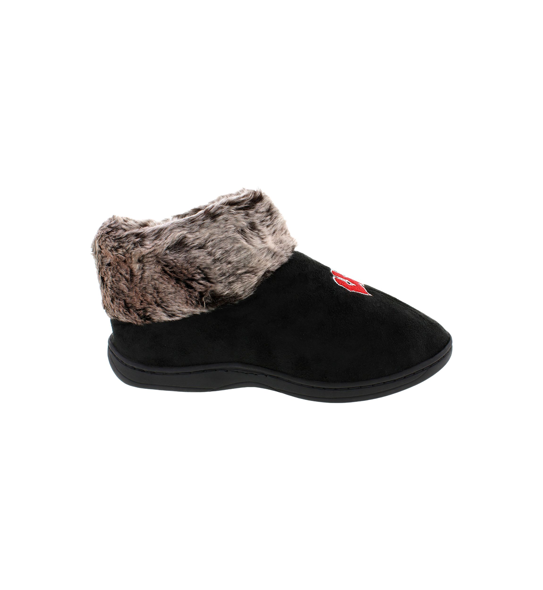 NCAA Wisconsin Badgers Faux Sheepskin Furry Top Slippers