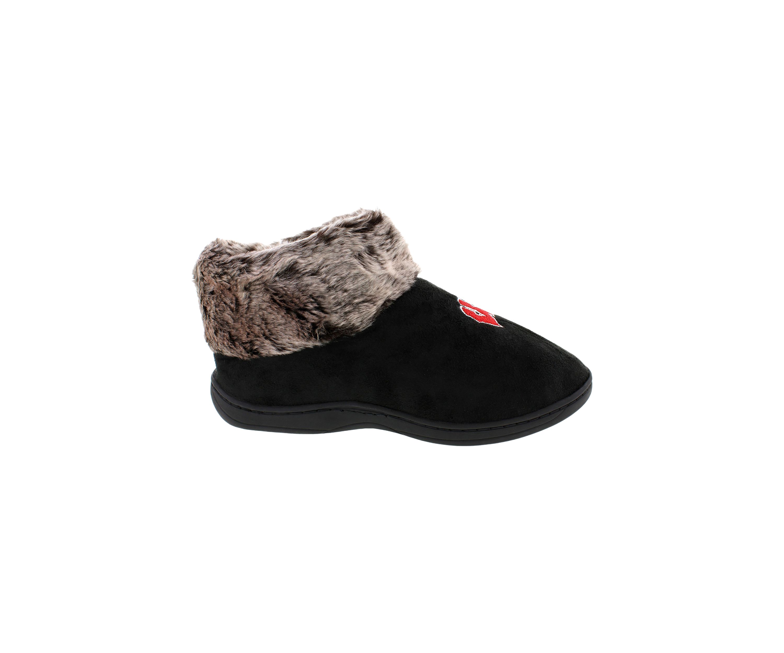 NCAA Wisconsin Badgers Faux Sheepskin Furry Top Slippers