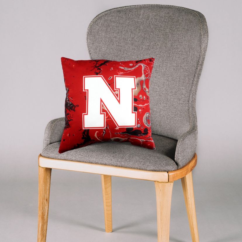 NCAA Nebraska Cornhuskers 2 Sided Color Swept Decorative Pillow