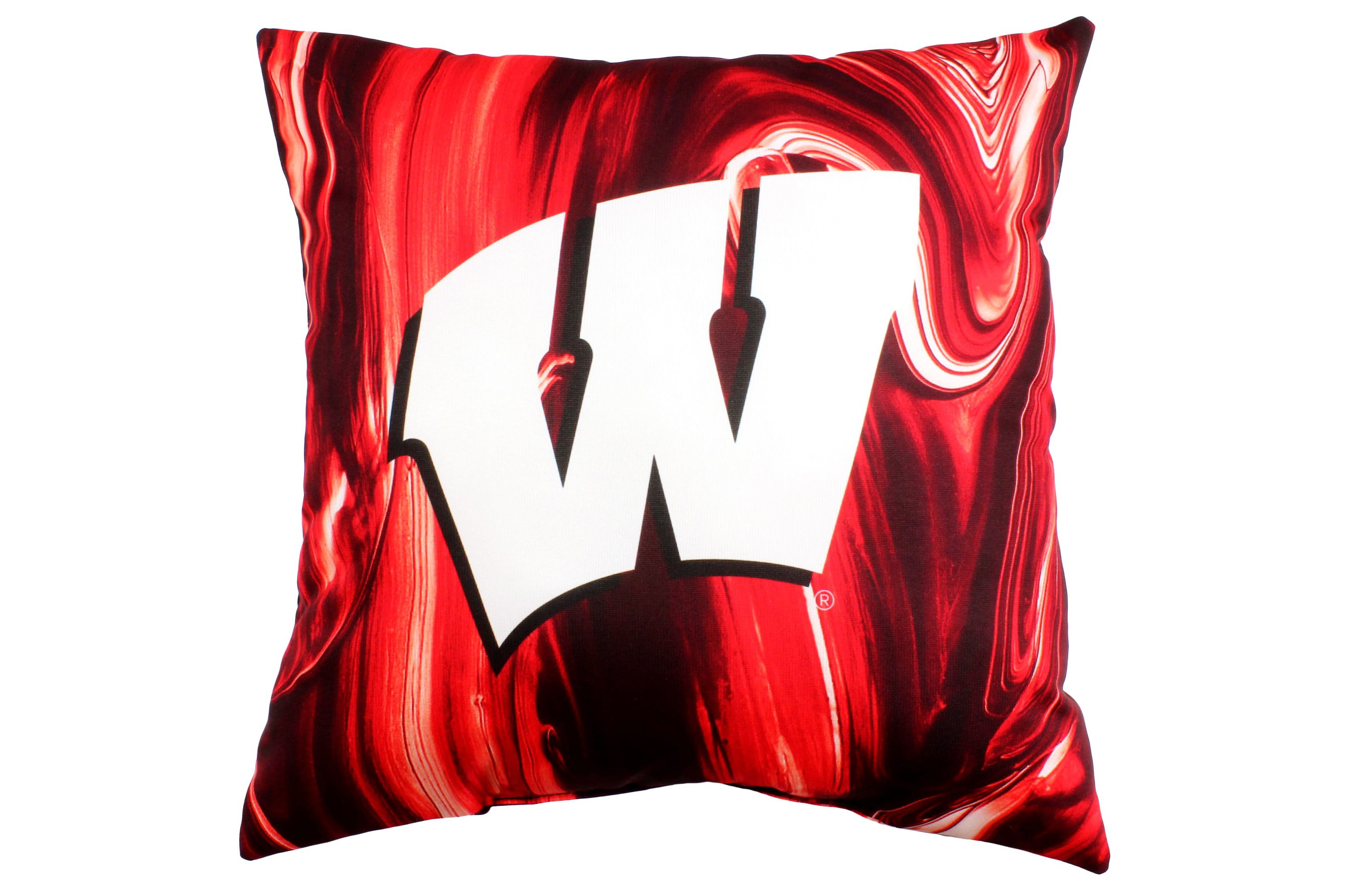 NCAA Wisconsin Badgers 2 Sided Color Swept Decorative Pillow