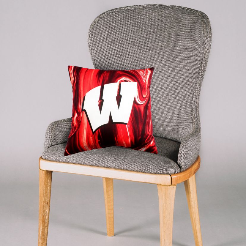 NCAA Wisconsin Badgers 2 Sided Color Swept Decorative Pillow