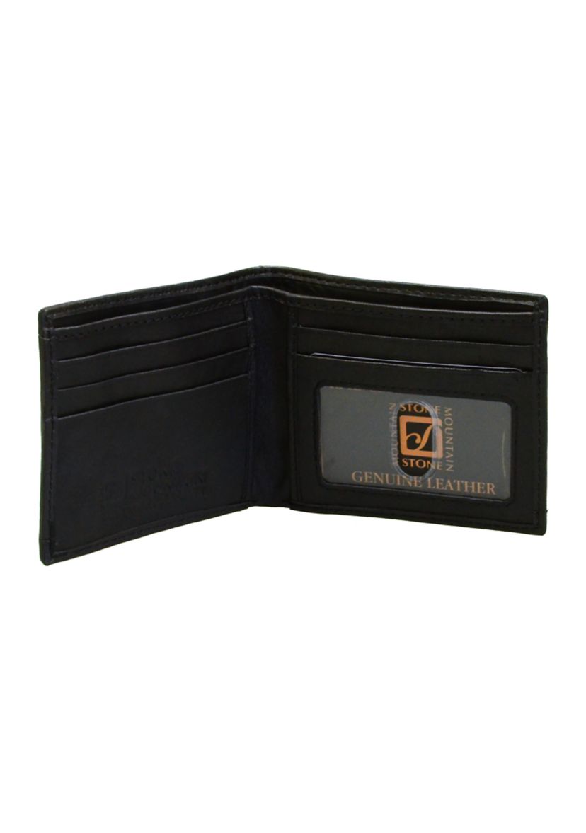 Mens 2 Piece Nylon and Leather Wallet and Keyfob Gift Set