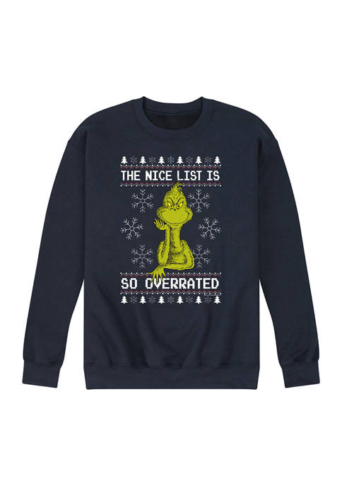Dr. Seuss Nice is Overrated Graphic Fleece Sweatshirt