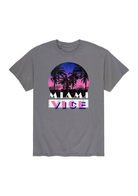 Miami Vice Logo Palm Graphic T-Shirt