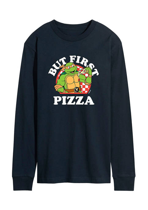 But First Pizza Long Sleeve Graphic T-Shirt