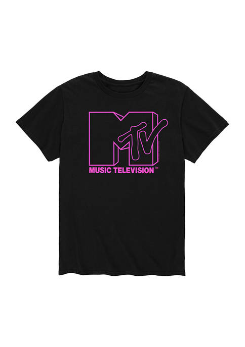 MTV Neon Pink Logo Graphic T-Shirt