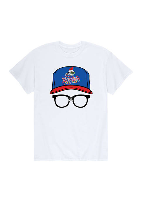 Major League Cap and Glasses Graphic T-Shirt