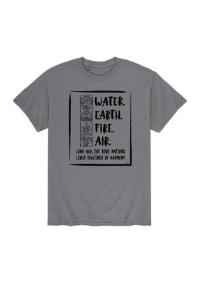 Avatar: The Last Airbender Men's Water Fire Earth Air Graphic T-Shirt