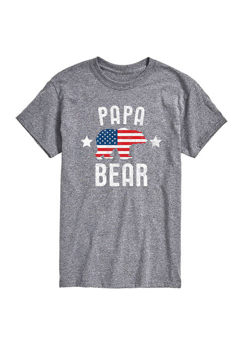 Instant Message Papa Bear Patriotic Graphic T-Shirt
