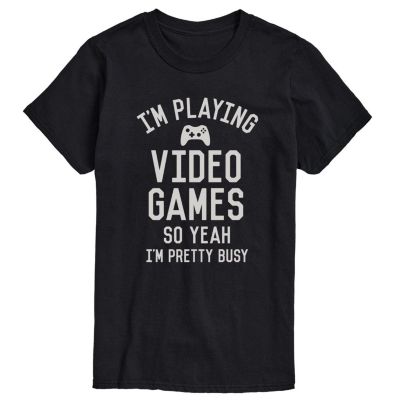 Instant Message Men's Big & Tall Im Playing Video Games Graphic T-Shirt -  3203941E81725G20047