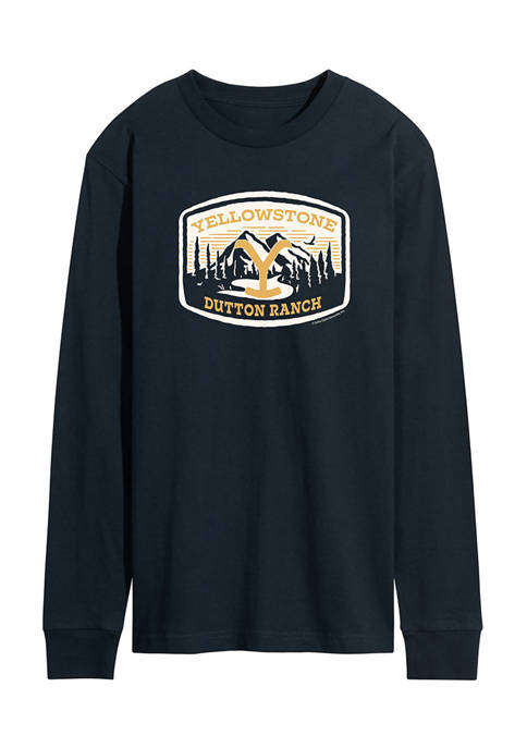 Yellowstone Mountain Long Sleeve Graphic T-Shirt