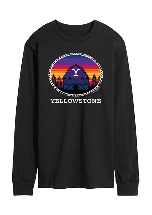 Yellowstone Sunset Barn Long Sleeve Graphic T-Shirt