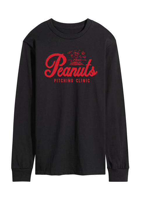 Peanuts Pitching Clinic Long Sleeve Graphic T-Shirt