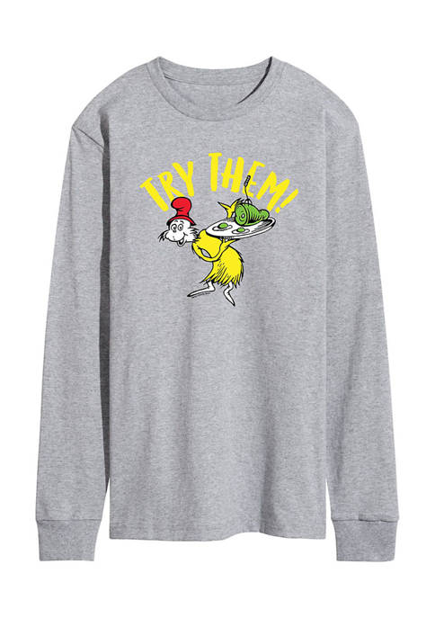 Dr. Seuss Try Them Long Sleeve Graphic T-Shirt