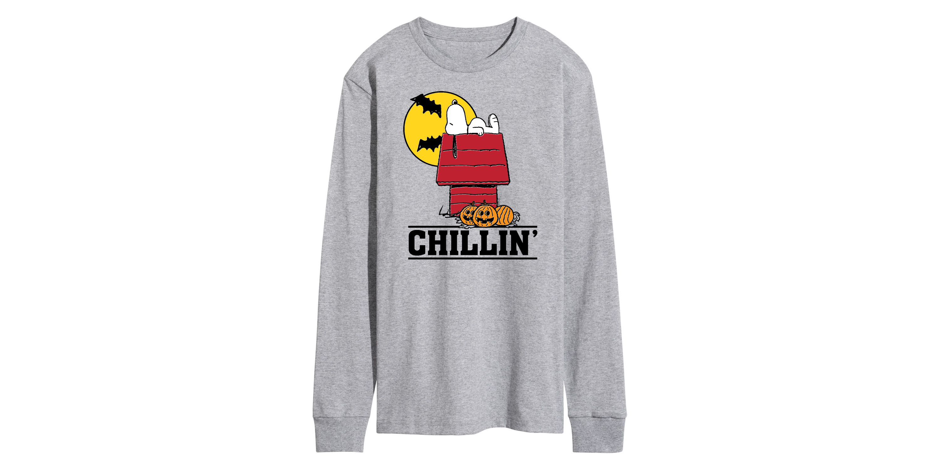 Snoopy Chillin Halloween Graphic Long Sleeve T-Shirt