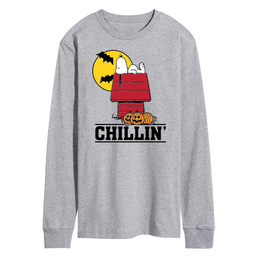 Snoopy Chillin Halloween Graphic Long Sleeve T-Shirt